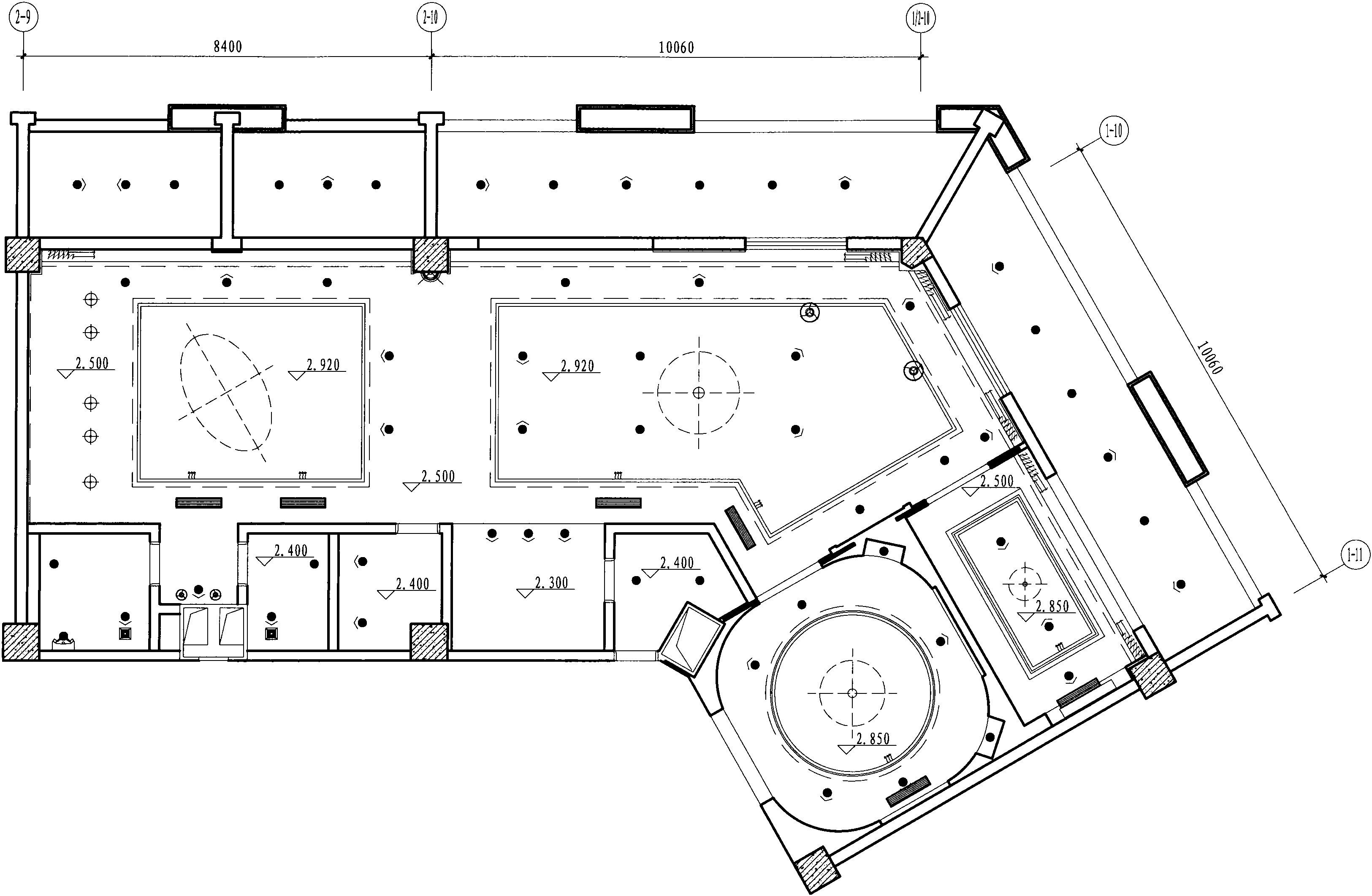 五层天花布置图 1:100